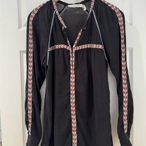 Etoile Isabel Marant Embroidered Black Top